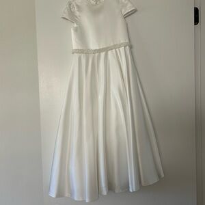 A-Line Scoop Satin Flower Girl Dress JJ’s House